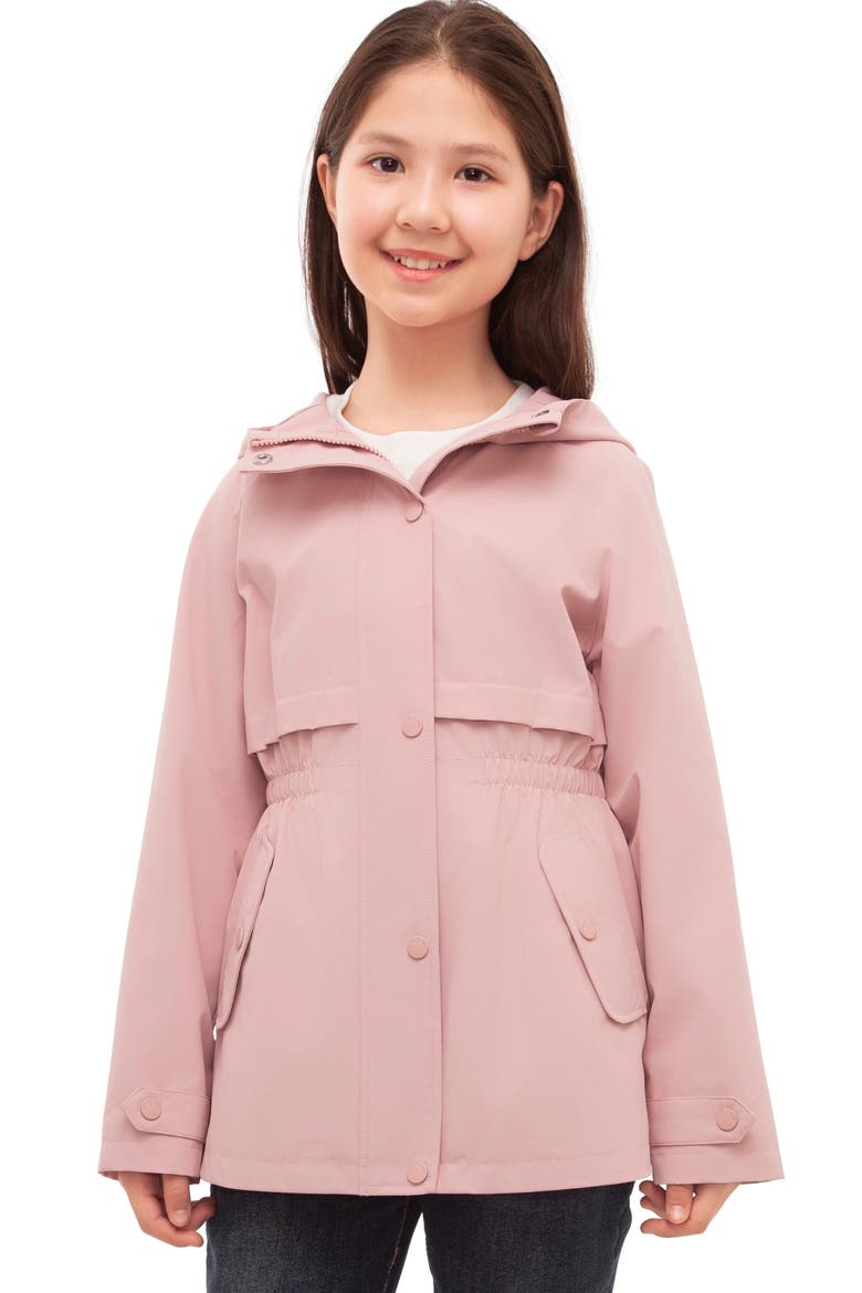 Kids' Trench Coat Hip-Length Hooded Jacket, Main, color, Pink