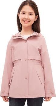 Rokka&Rolla Kids' Trench Coat Hip-Length Hooded Jacket