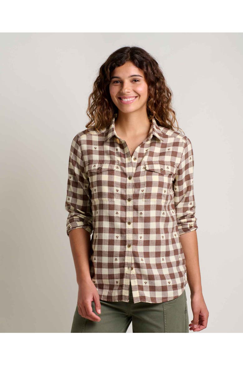 Re-Form Flannel Long Sleeve Shirt, Main, color, Chestnut Dobby