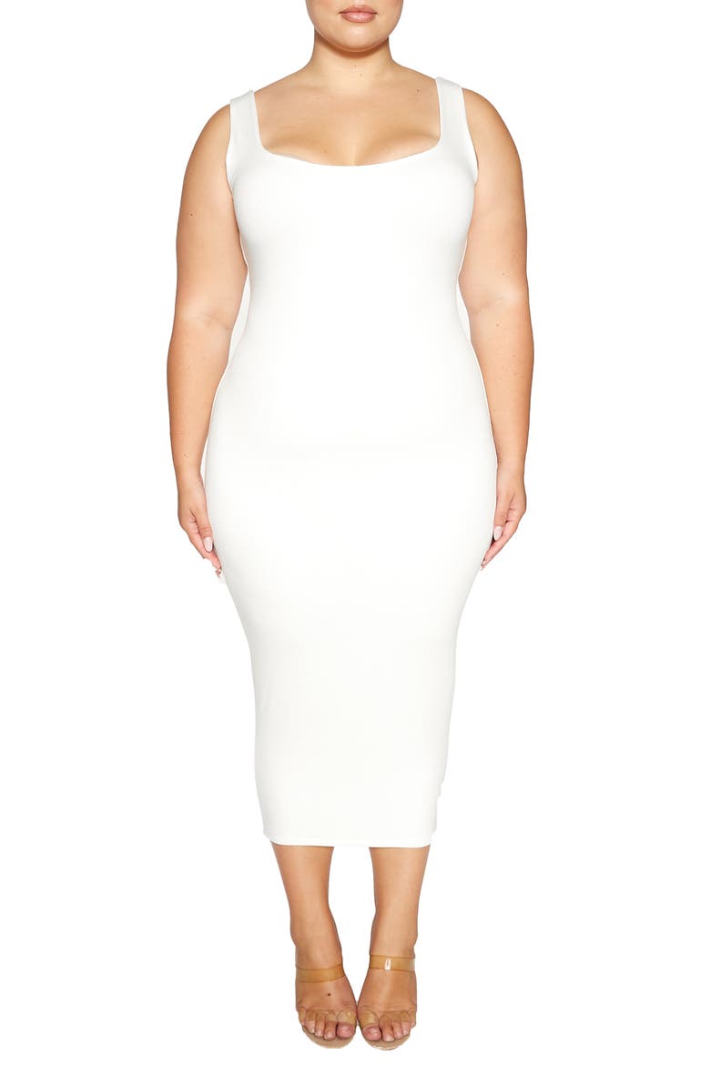 Hourglass Midi Dress, Main, color, WHITE