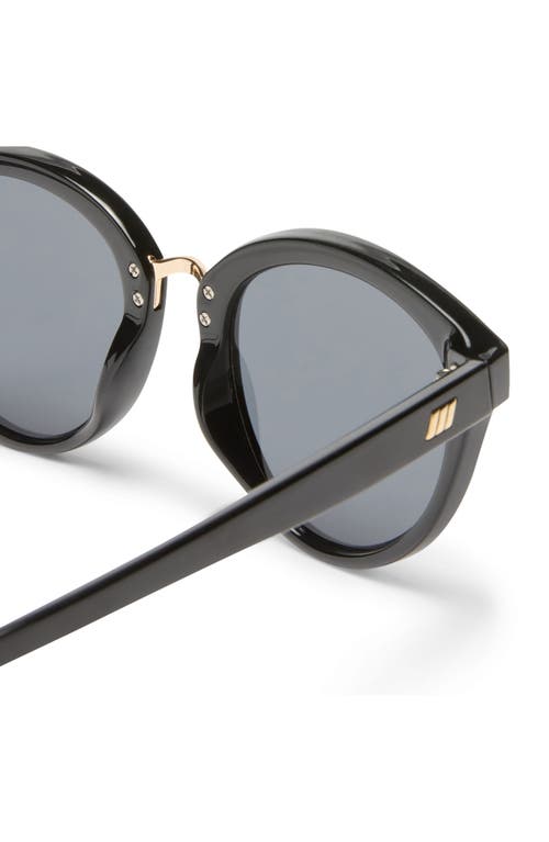 Le Specs Influx Gold-bridge Round Sunglasses In Black/smoke Mono