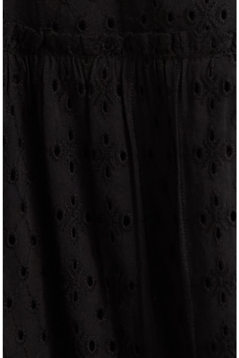 Eyelet Tiered Sleeveless Cover-Up Minidress, Alternate, color, BLACK