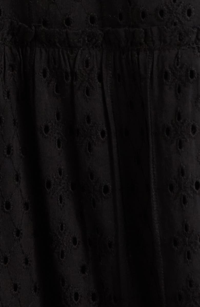 Elan Eyelet Tiered Sleeveless Cover-Up Minidress, Alternate, color, Black