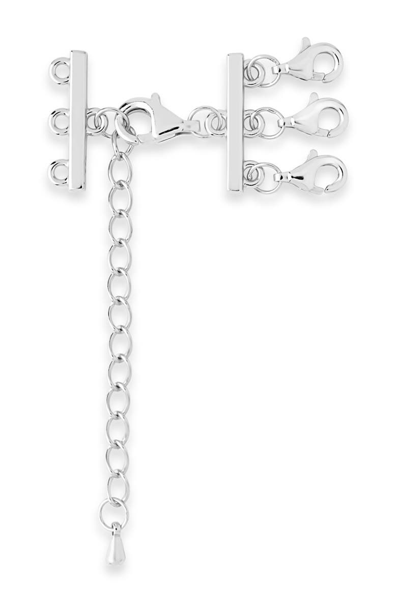 Sterling Forever Sterling Silver Triple Layer Necklace Spacer, Main, color, 