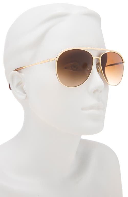 Swarovski 61mm Crystal Aviator Sunglasses In Gold