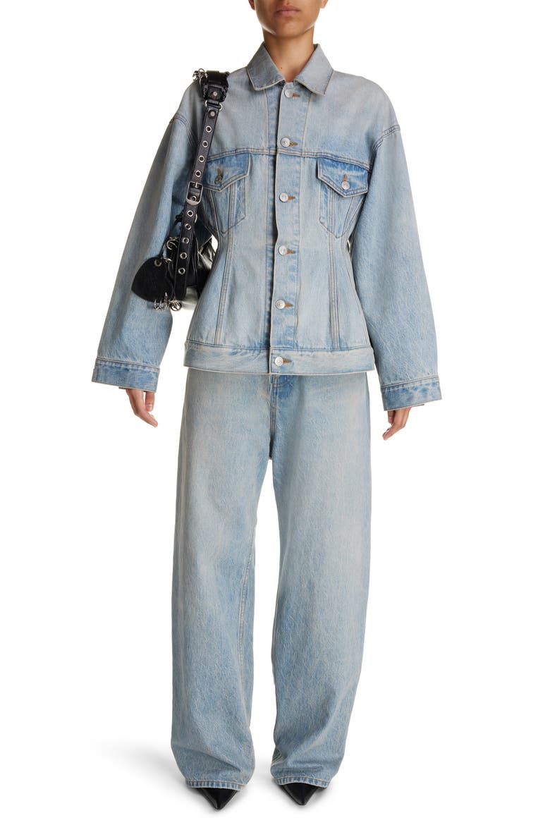 Hourglass Denim Jacket, Alternate, color, LIGHT INDIGO/ MADDER
