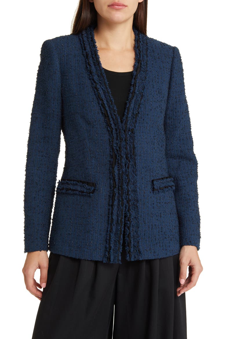 Lola Tweed Blazer, Main, color, NAVY