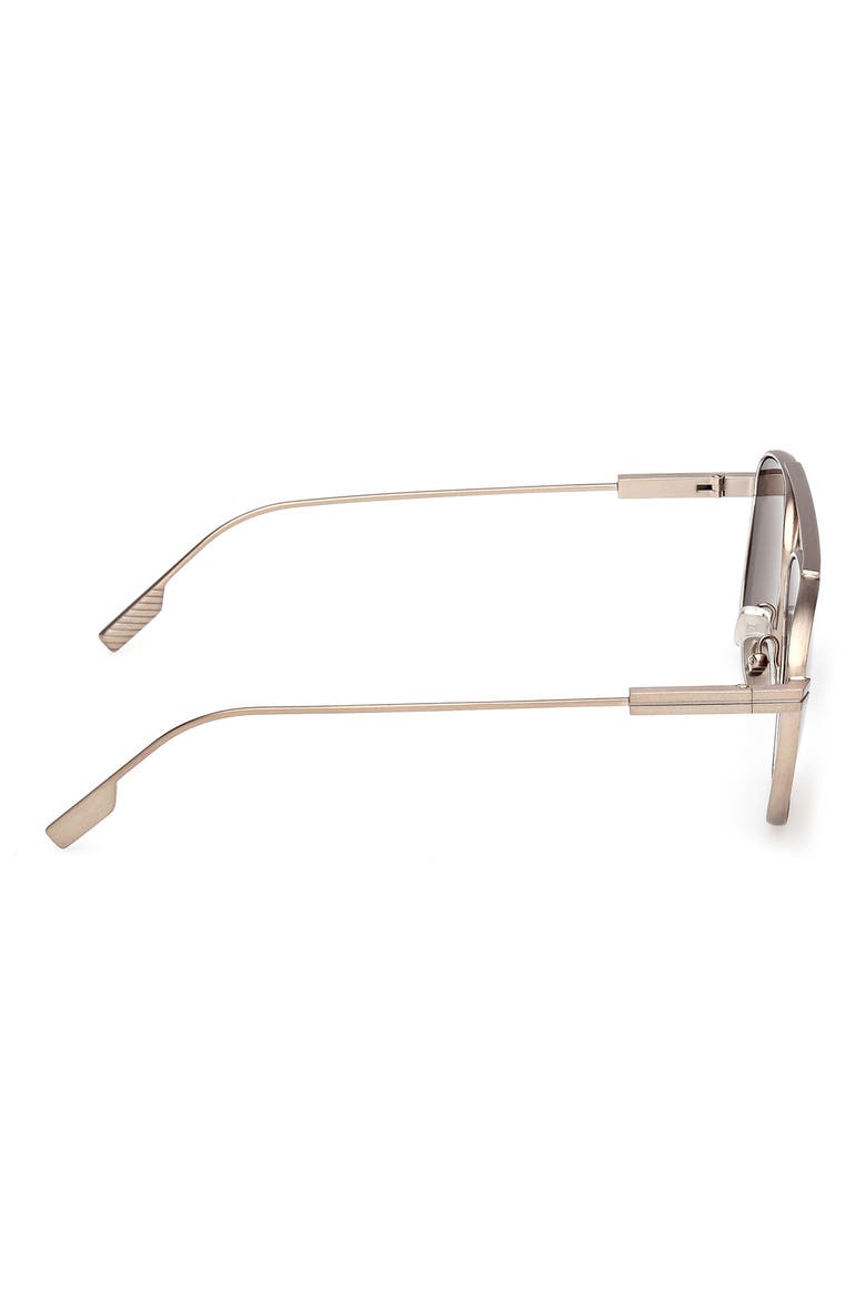 57mm Geometric Sunglasses, Alternate, color, BRONZE/ PALLADIUM/ BROWN