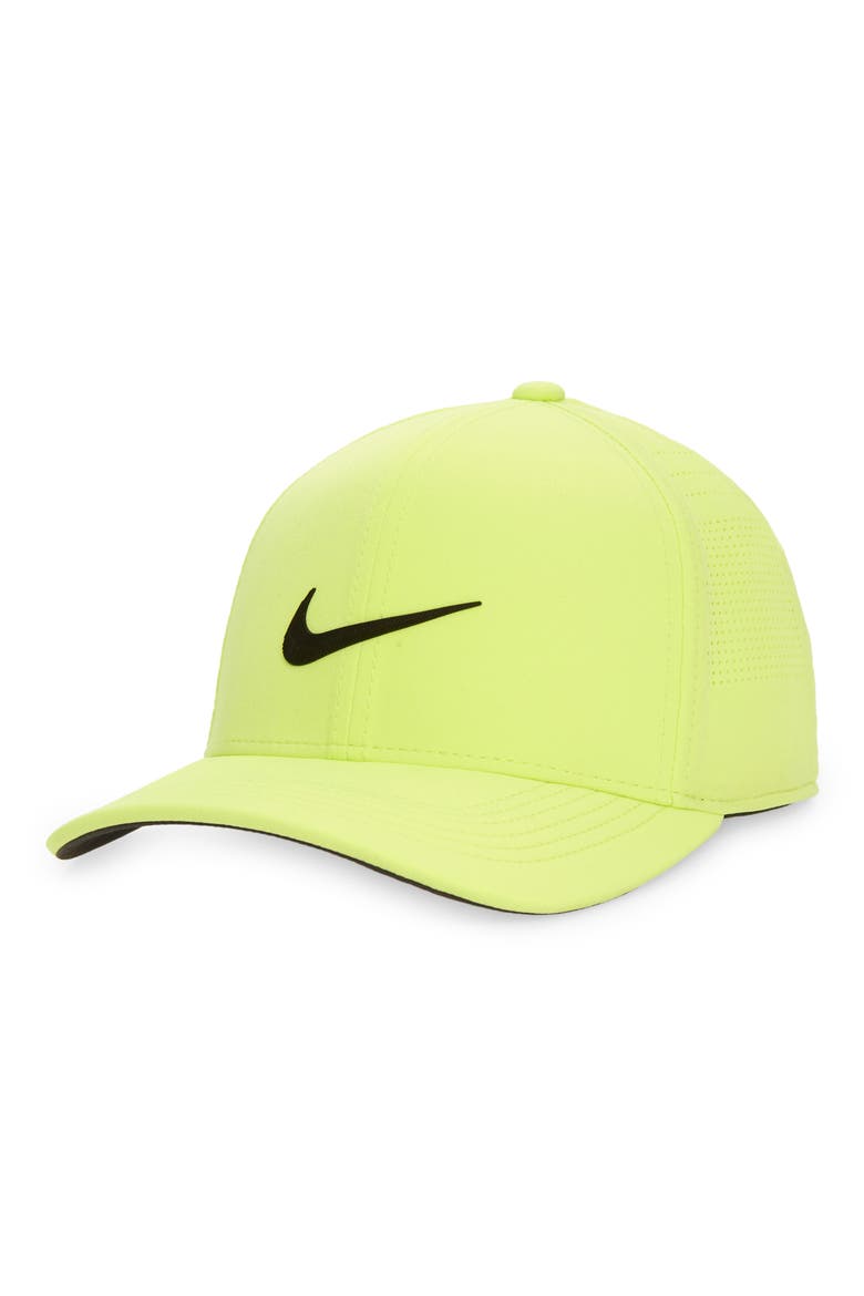 Nike AeroBill Classic99 Golf Hat, Main, color, LEMON TWIST/ ANTHRACITE/ BLACK