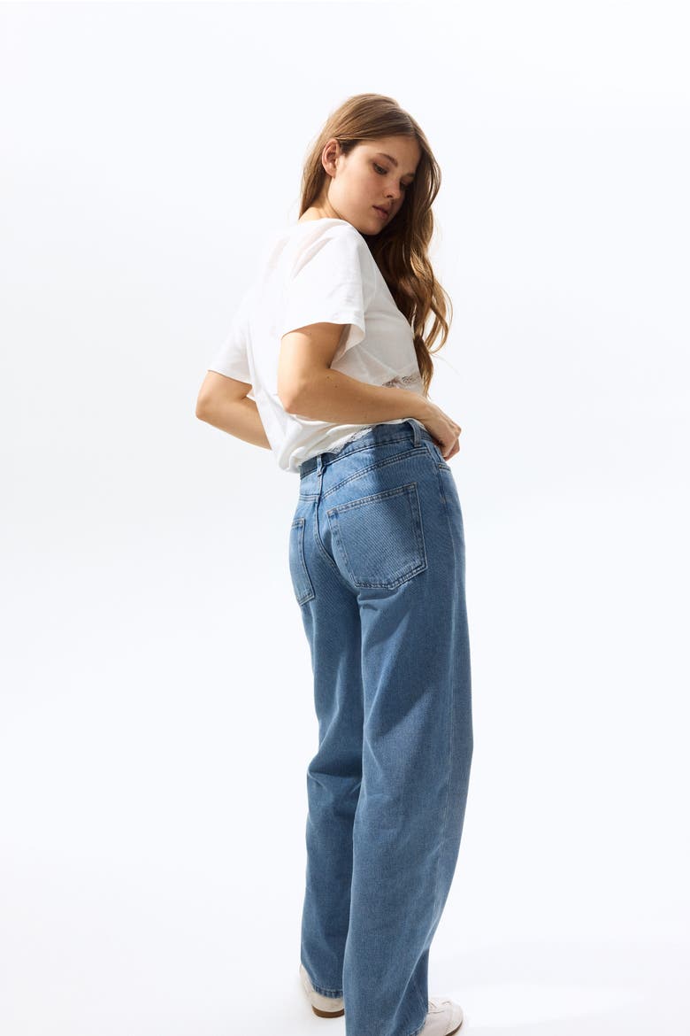 Straight High Jeans, Alternate, color, Light denim blue