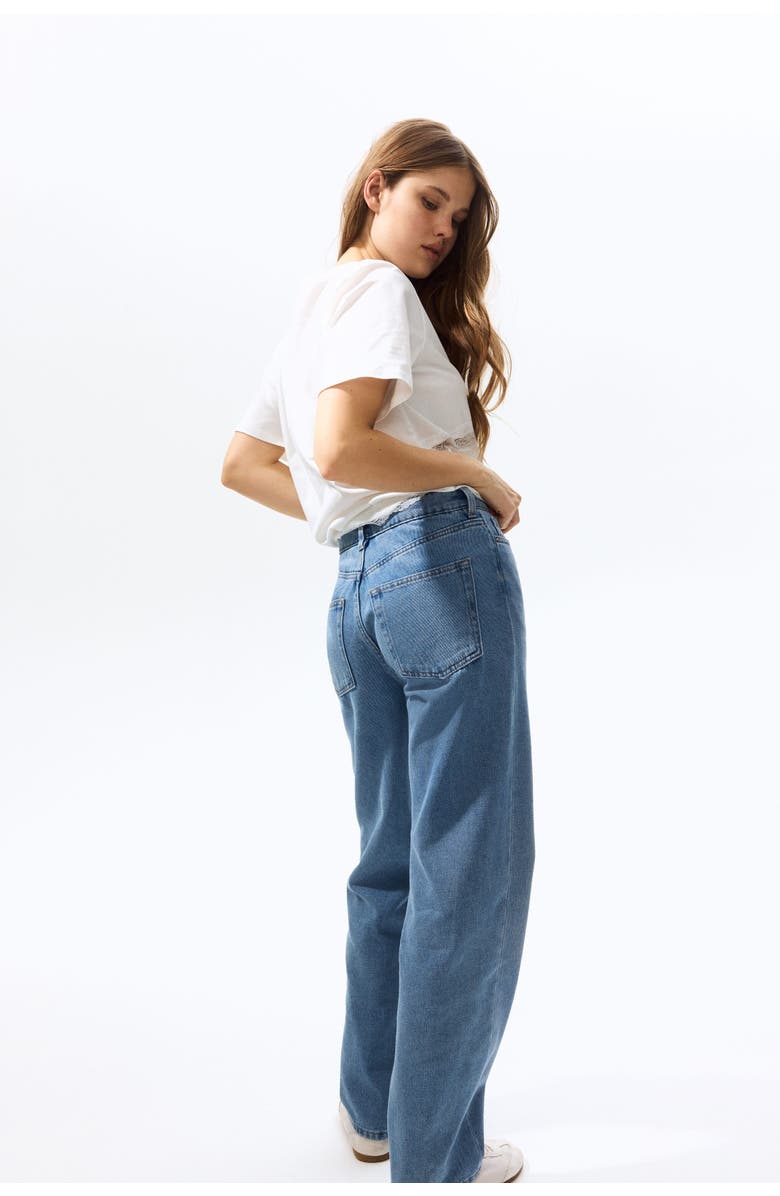 H&M Straight High Jeans, Alternate, color, Light Denim Blue