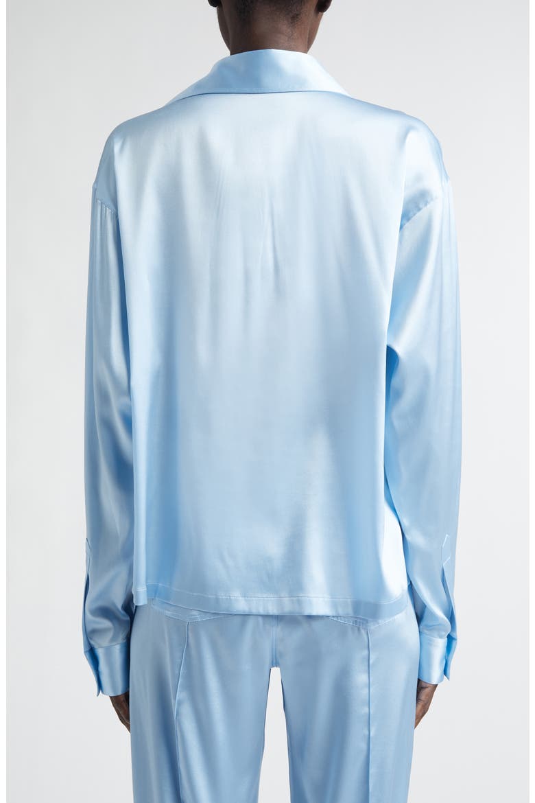 Stretch Silk Satin Polo, Alternate, color, FROST