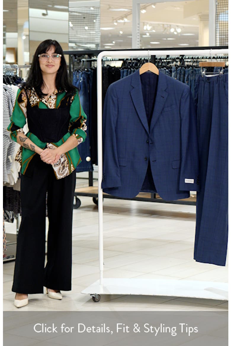 Navy Check Wool & Silk Suit video