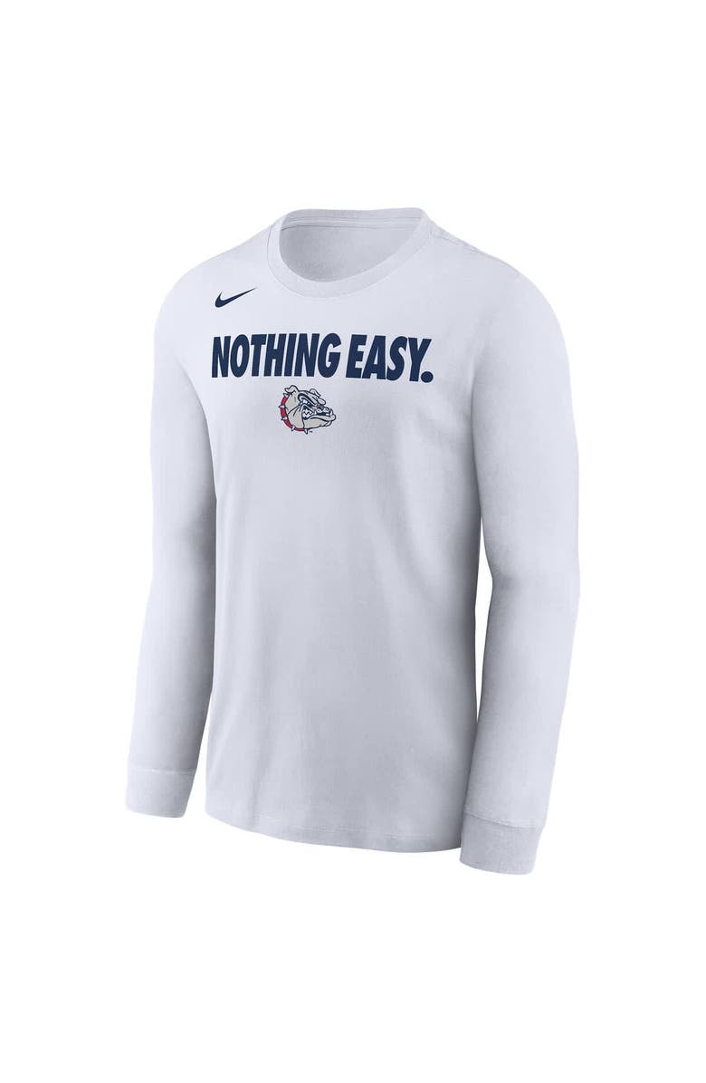 Nike Men's Nike White Gonzaga Bulldogs 2025 On-Court Bench Long Sleeve T-Shirt, Alternate, color, 