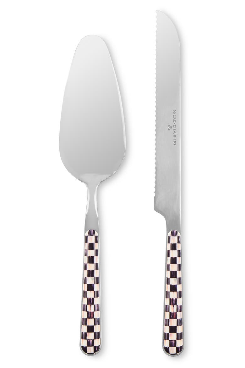 Courtly Check Bistro 2-Piece Cake Serving Set, Main, color, BLACK
