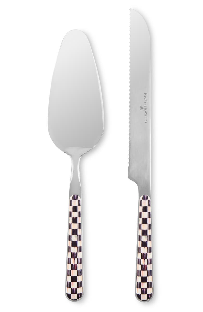 MACKENZIE CHILDS Courtly Check Bistro 2-Piece Cake Serving Set, Main, color, Black