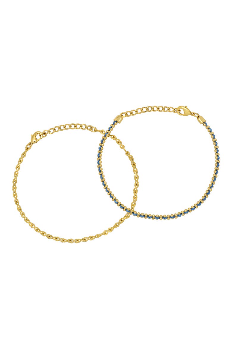 Set of 2 Bracelets, Alternate, color, GOLD