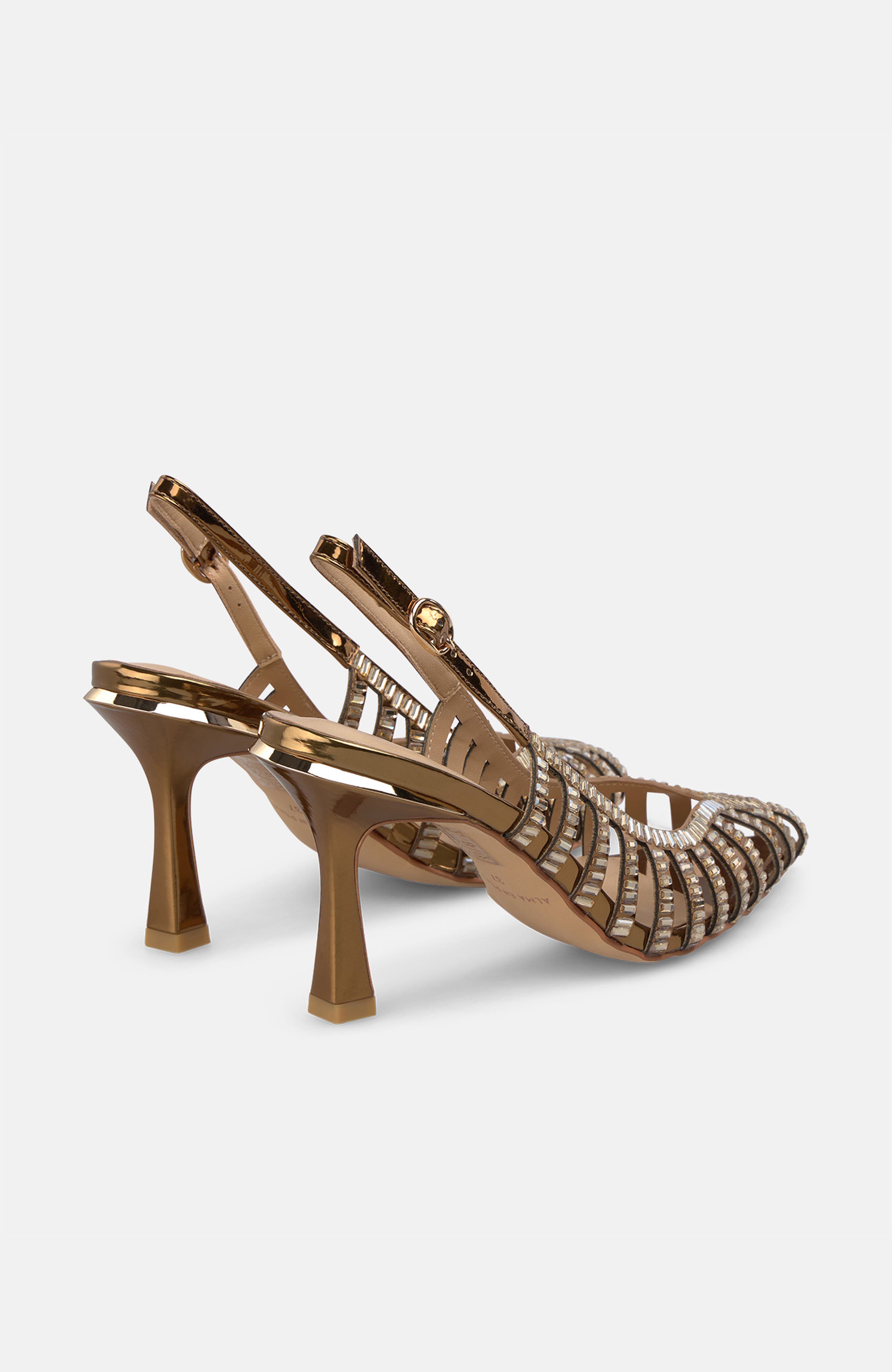 Metallic Grilled Pumps, Alternate, color, Bronze