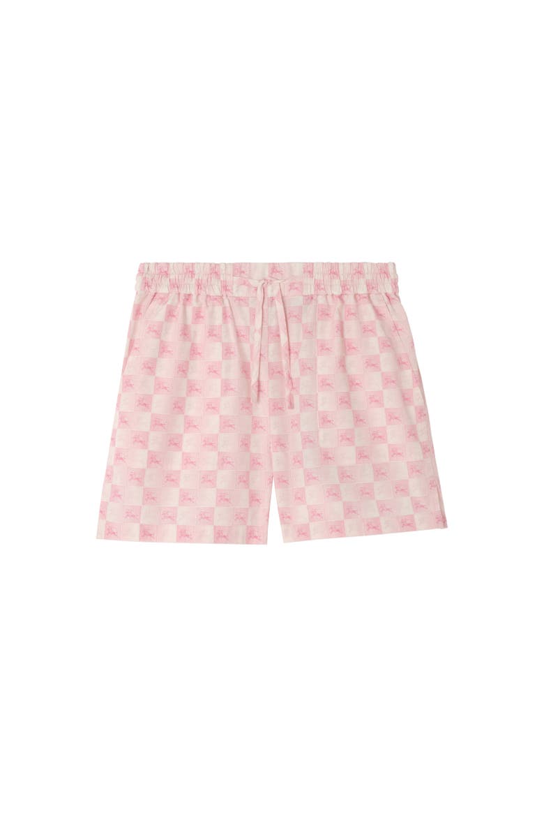 Knight Checkerboard  Cotton Poplin Shorts, Alternate, color, Peony pink