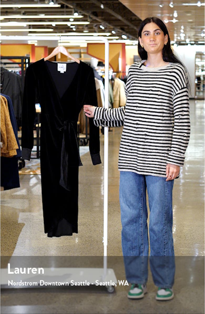 Stretch Velvet Wrap Dress, sales video thumbnail