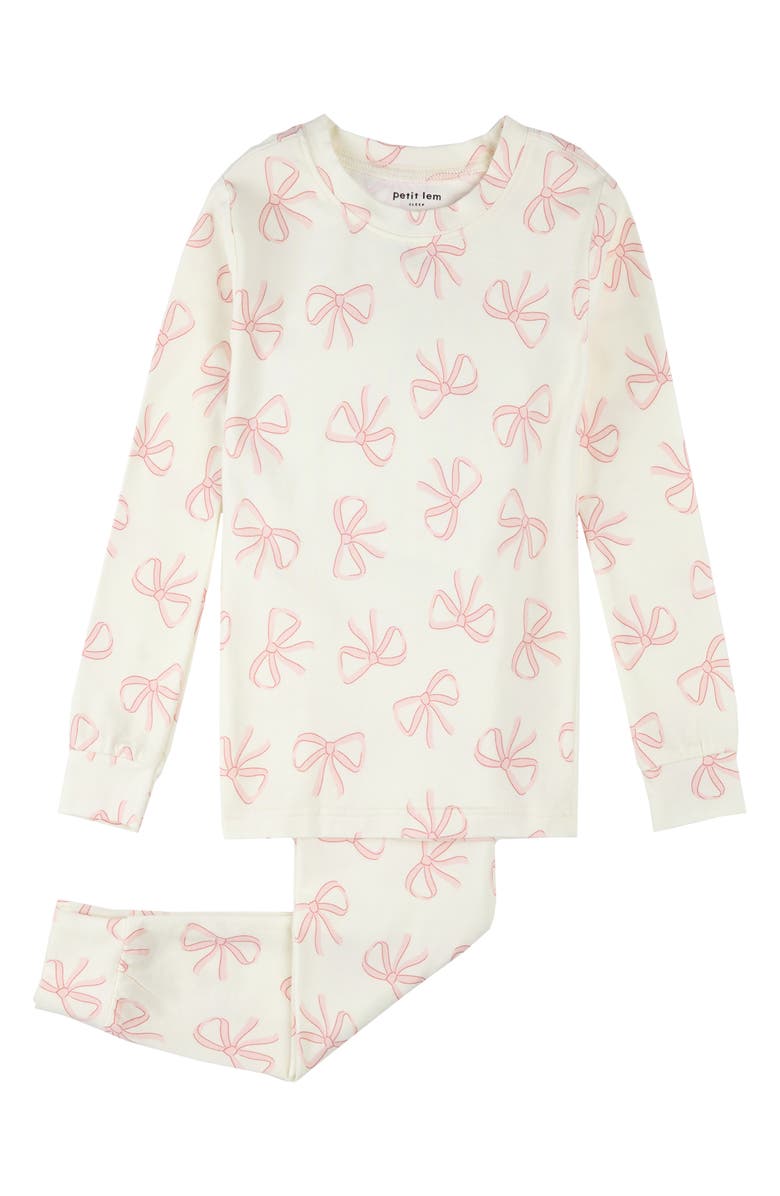 Petit Lem Kids' Print Fitted Two-Piece Pajamas, Main, color, Bei-Beige