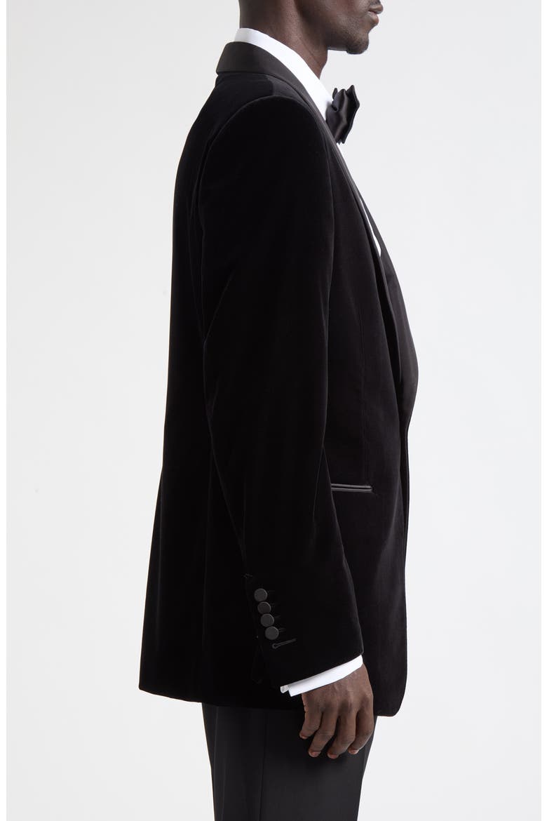 Stretch Velveteen Dinner Jacket, Alternate, color, NAA BLACK