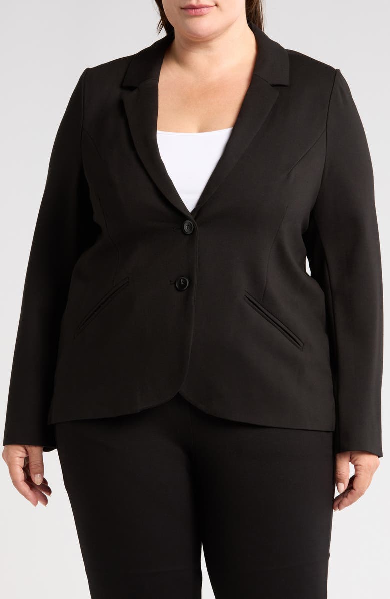 Universal Standard Beas Ponte Blazer, Alternate, color, Black