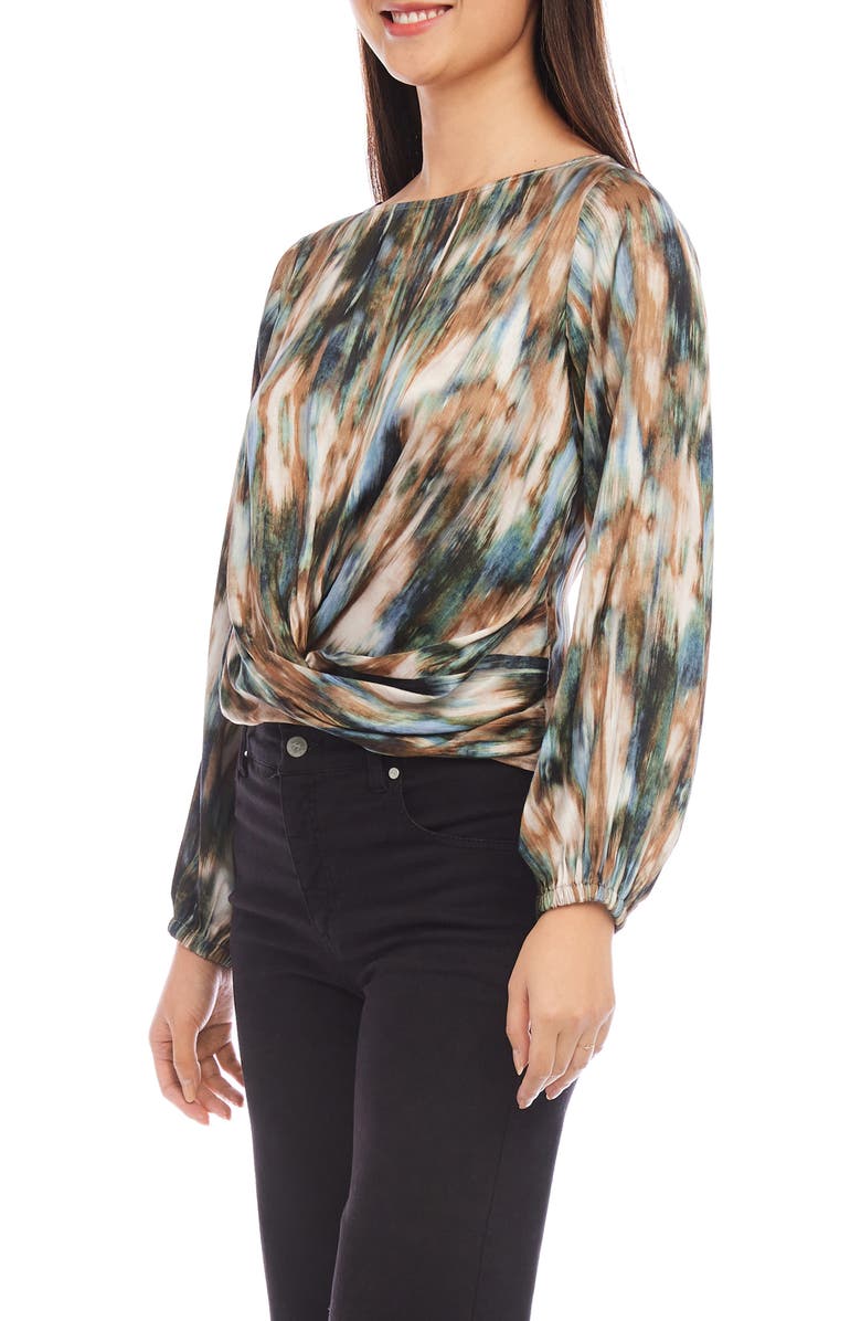 Karen Kane Abstract Print Drape Front Top, Alternate, color, 