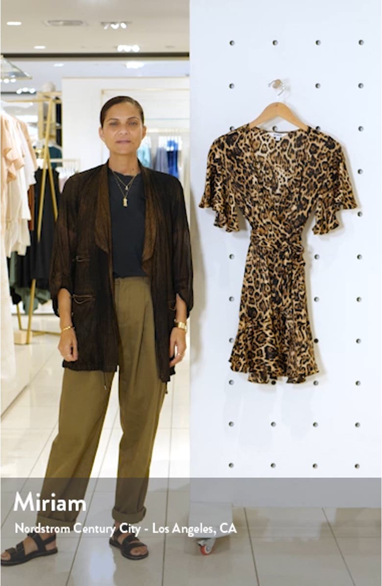 BB Dakota Leopard Print Satin Wrap Dress, sales video thumbnail