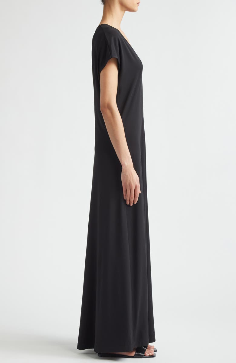 TOTEME V-Neck Jersey Maxi Dress, Alternate, color, Black