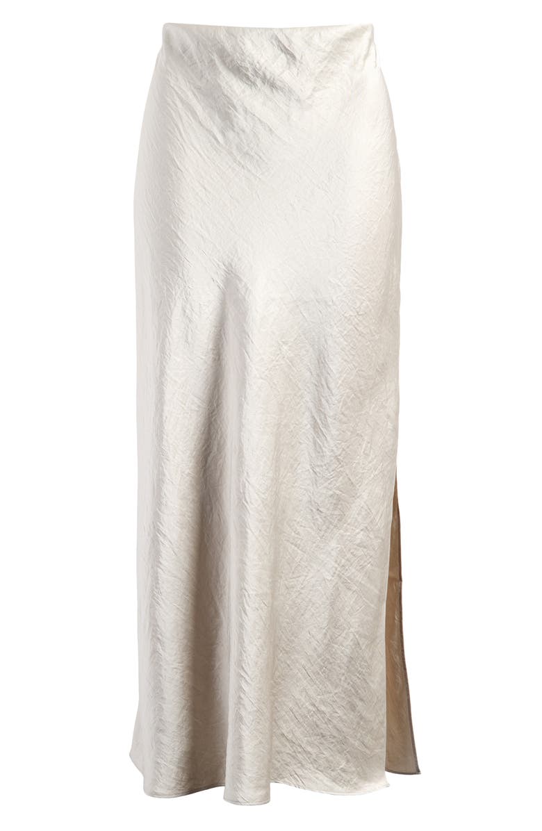 Madewell Satin Maxi Slip Skirt, Alternate, color, Steel