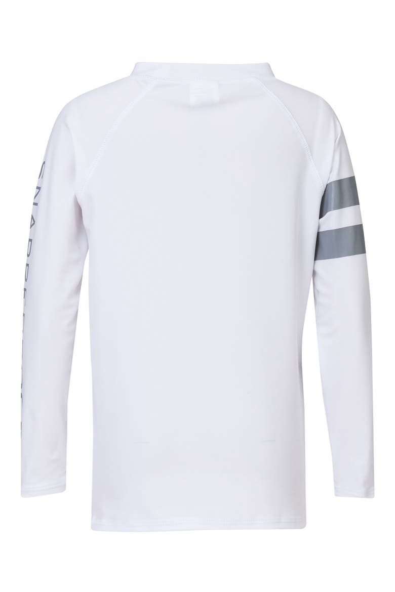 Raglan Long Sleeve Rashguard, Alternate, color, WHITE/ GREY
