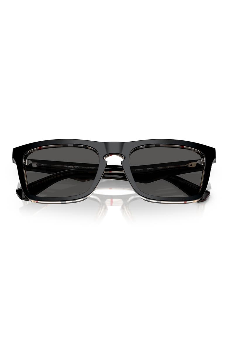 57mm Square Sunglasses, Alternate, color, DARK GREY