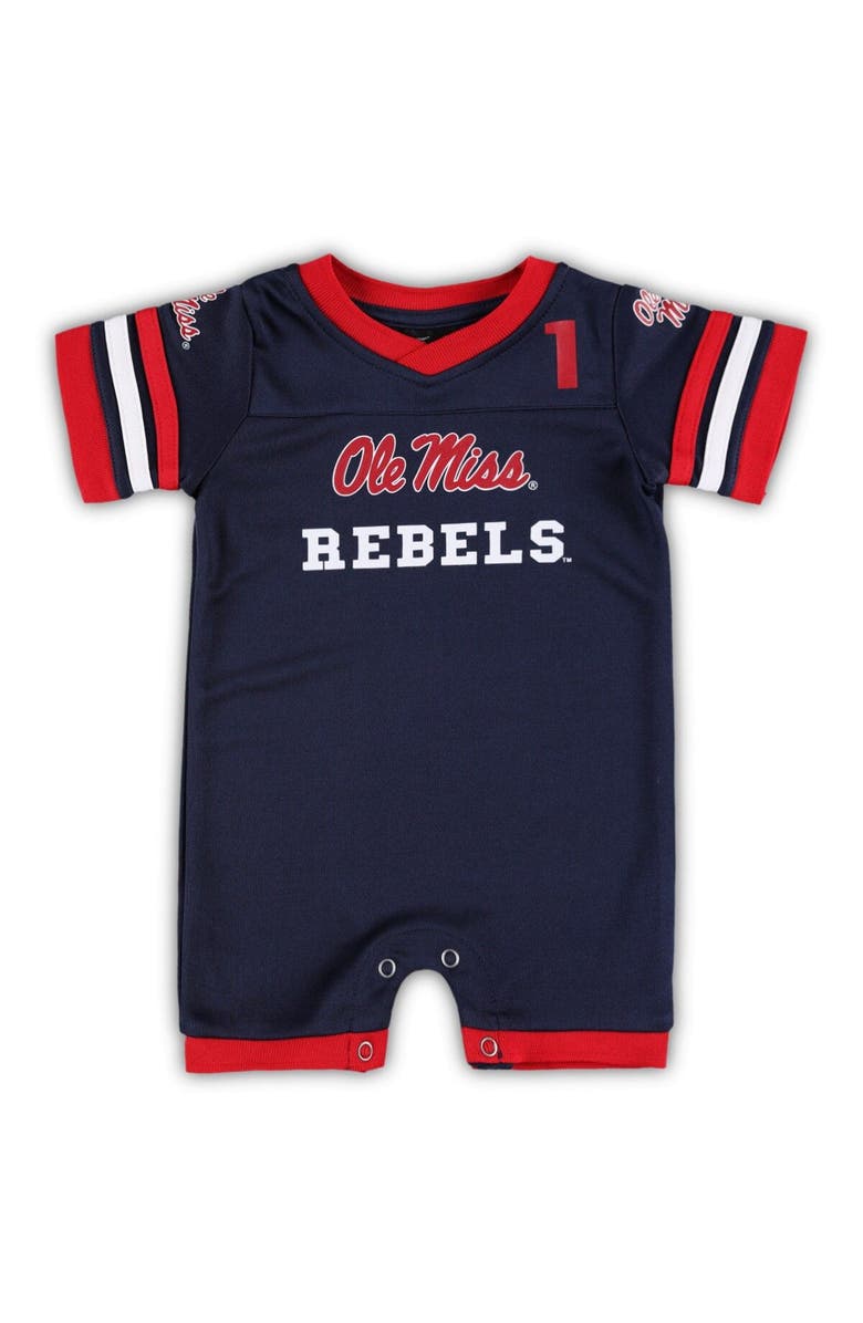 COLOSSEUM Newborn & Infant Colosseum Navy Ole Miss Rebels Bumpo Football Romper, Main, color, Navy