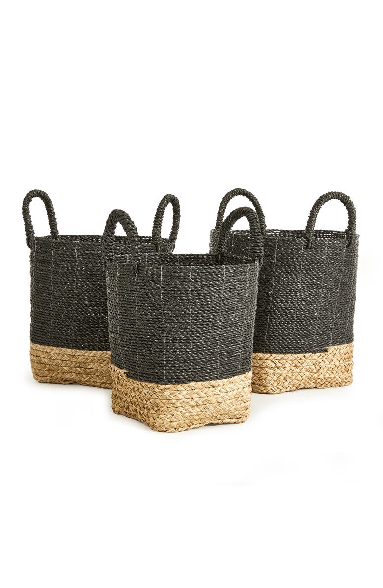 Napa Home & Garden Madura Market Baskets Set of 3, Main, color, Black