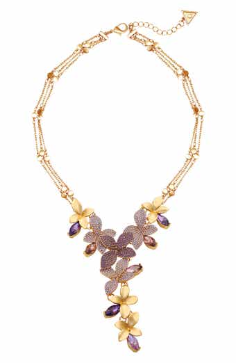 GUESS Crystal Flower Y-Necklace