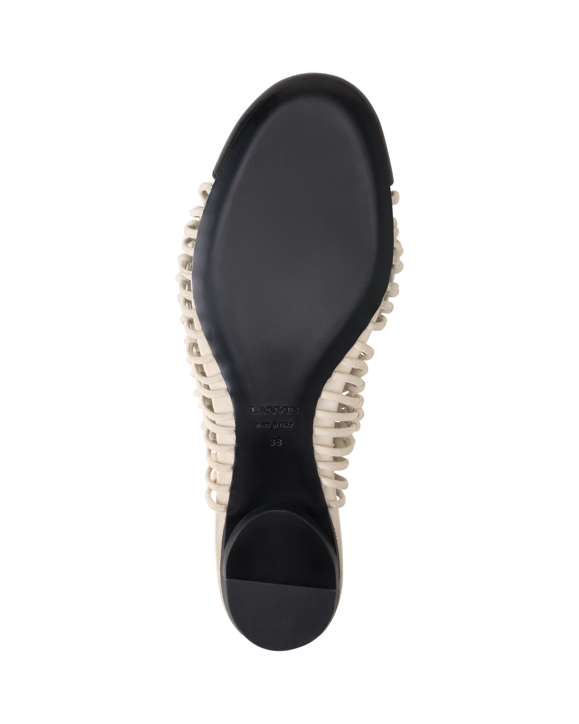 Lanvin Knitline Slingback Ballerina In Leather, Alternate, color, White