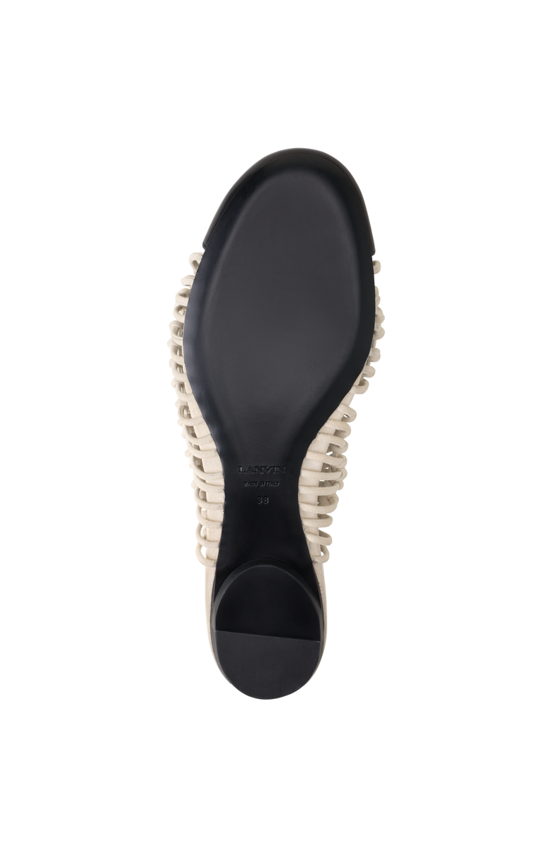 Lanvin Knitline Slingback Ballerina In Leather, Alternate, color, White