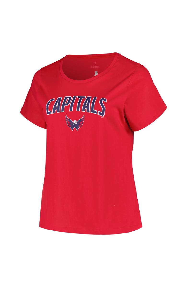 PROFILE Women's Profile Red Washington Capitals Plus Size Arch Over Logo T-Shirt, Alternate, color, Red