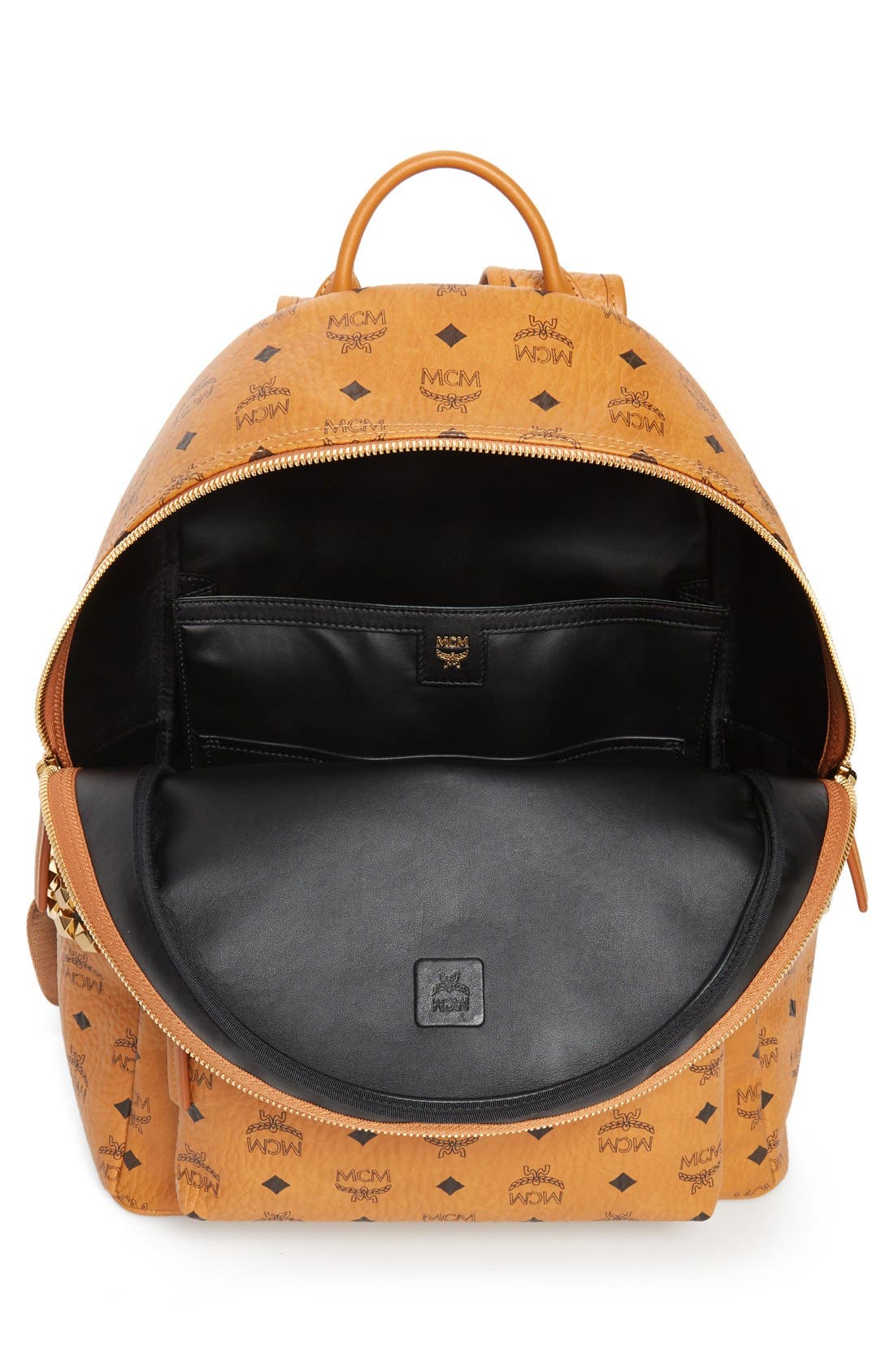 Medium Stark Visetos Studded Backpack, Alternate, color, COGNAC
