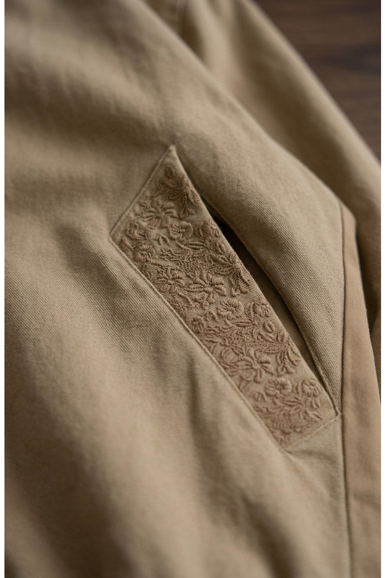 Embroidered Trim Hooded Jacket, Alternate, color, Tan