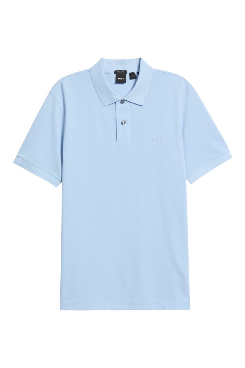 Pallas Solid Cotton Piqué Polo, Alternate, color, LIGHT PASTEL/ BLUE