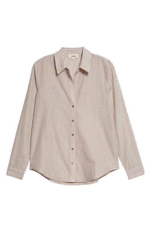 L AGENCE L'AGENCE LAURENT METALLIC STRIPE BUTTON-UP SHIRT 