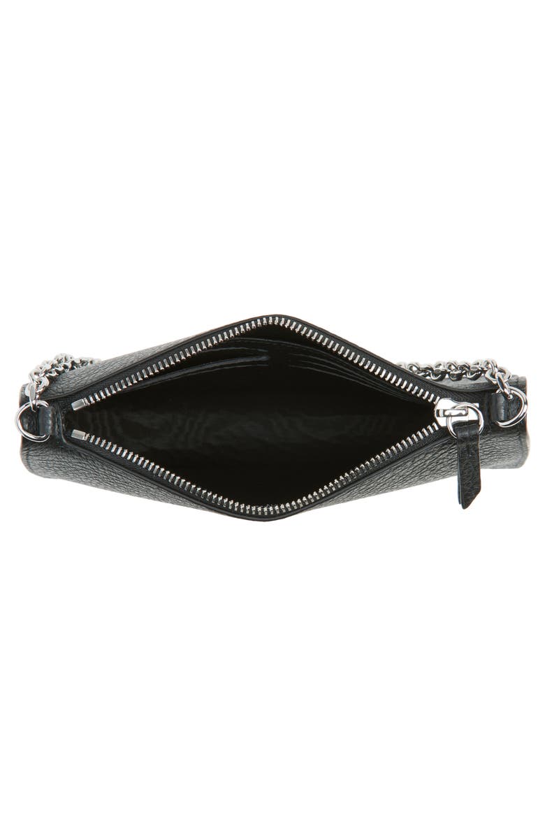 Maison Margiela Grained Leather Wallet on a Chain, Alternate, color, Black
