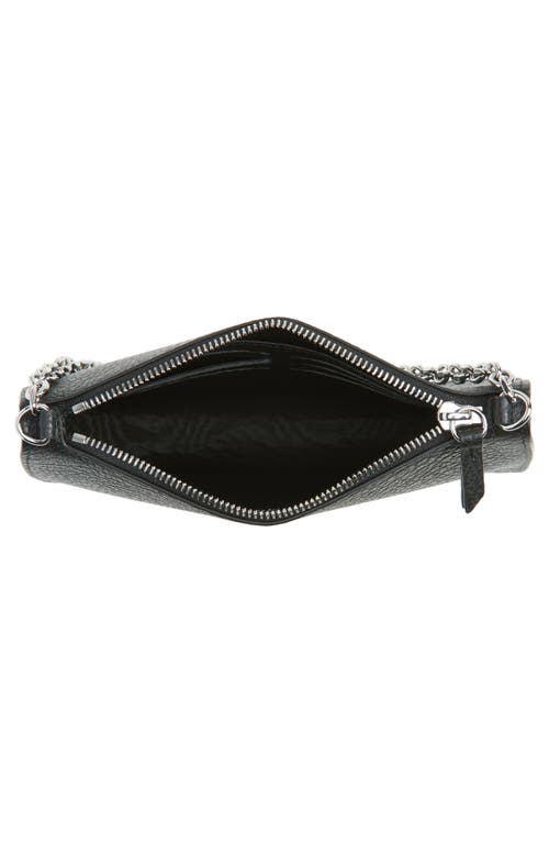 Maison Margiela Grained Leather Wallet On A Chain In Black