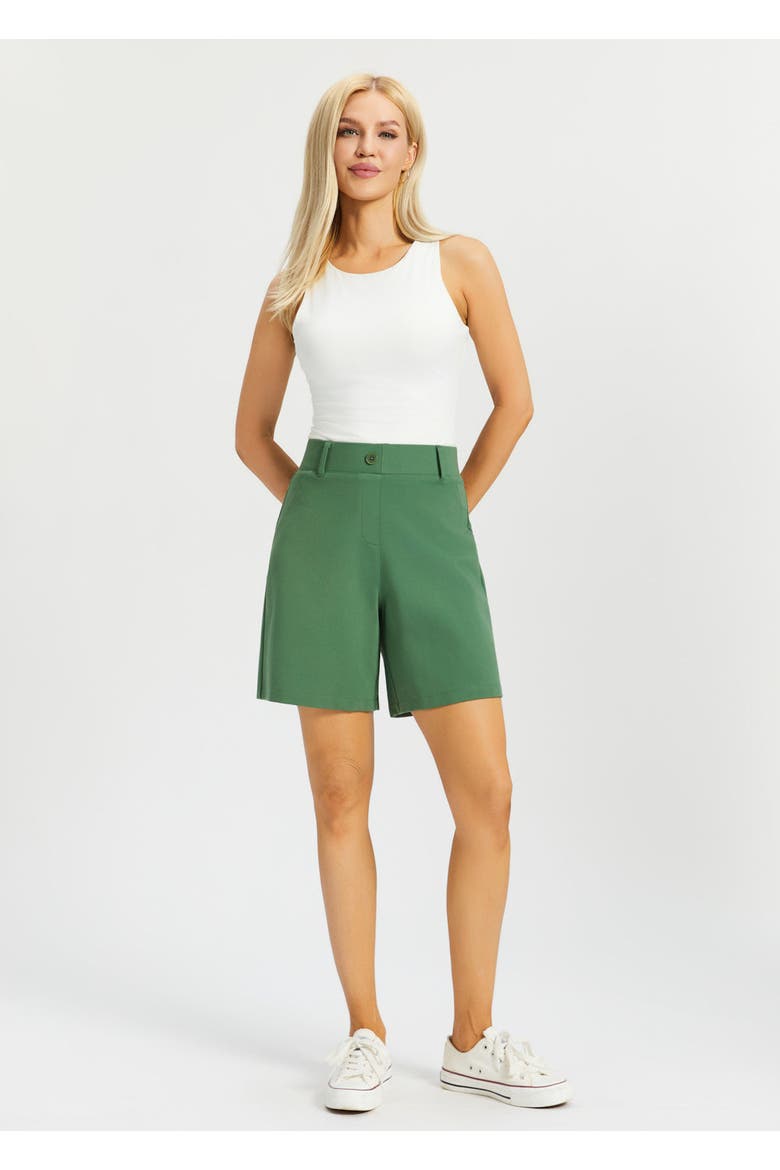 Classic Shorts Stretch Ponte, Alternate, color, Arcadia Green