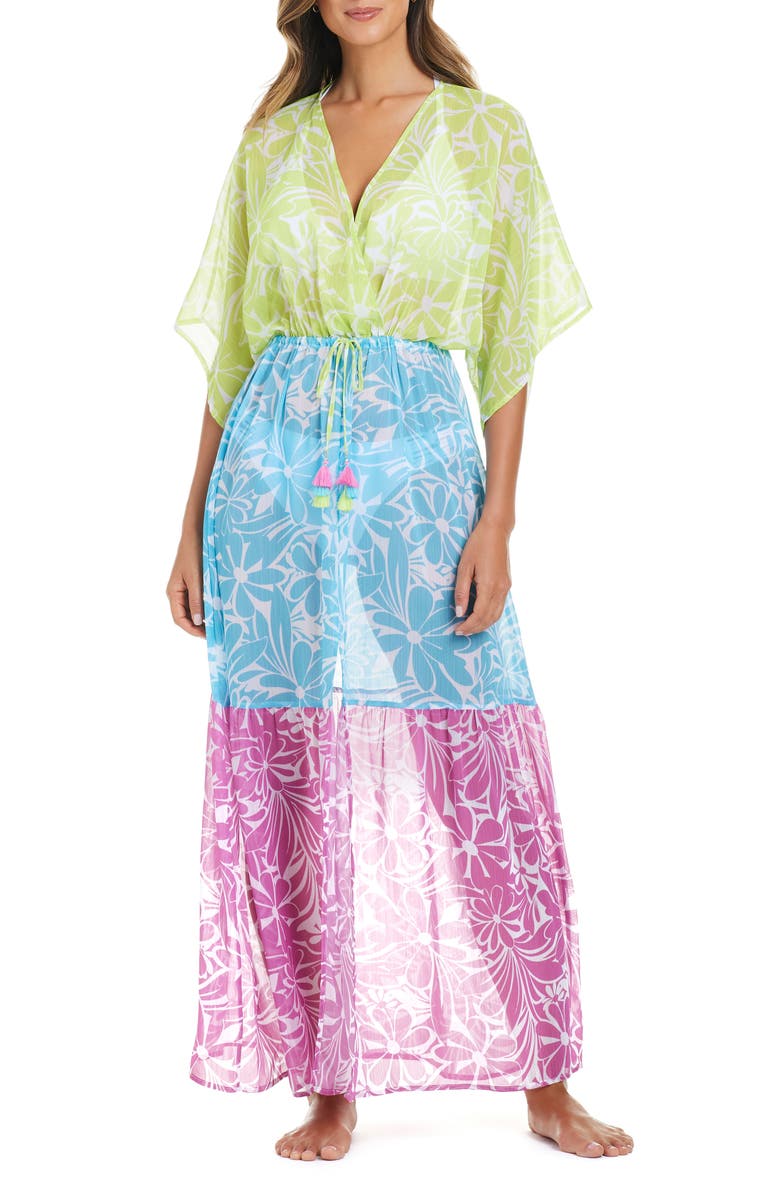 BLEU by Rod Beattie Sock It to Me Chiffon Cover-Up Maxi Dress, Alternate, color, 