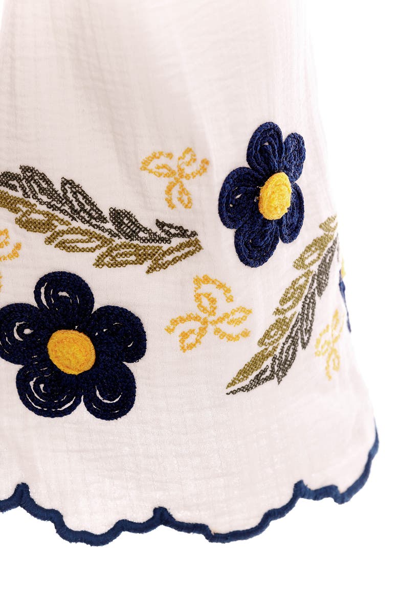 Agua Bendita Soleil Fiore Tie Front Cover-Up Top, Alternate, color, White