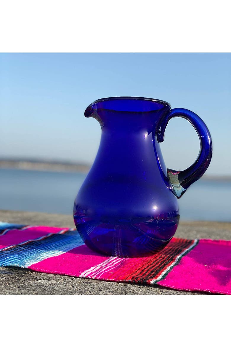 Glass Pitcher, Alternate, color, Cobalt
