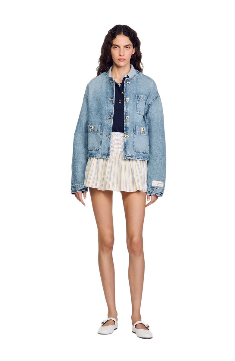 SANDRO Denim jacket, Alternate, color, Blue Jean